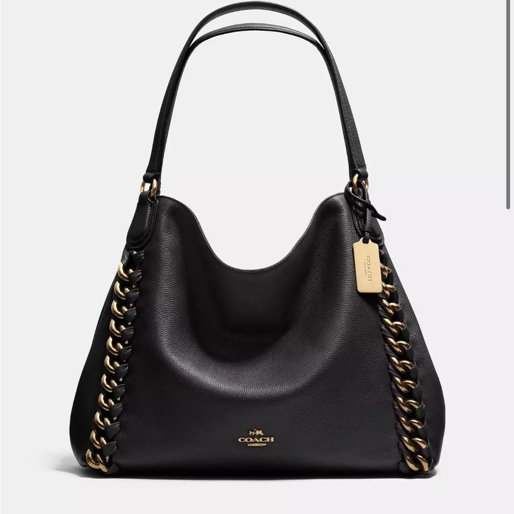 NWOT Coach Edie Shoulder Bag With Chain Detailing
